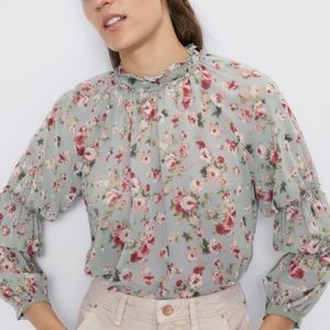 Zara floral blouse